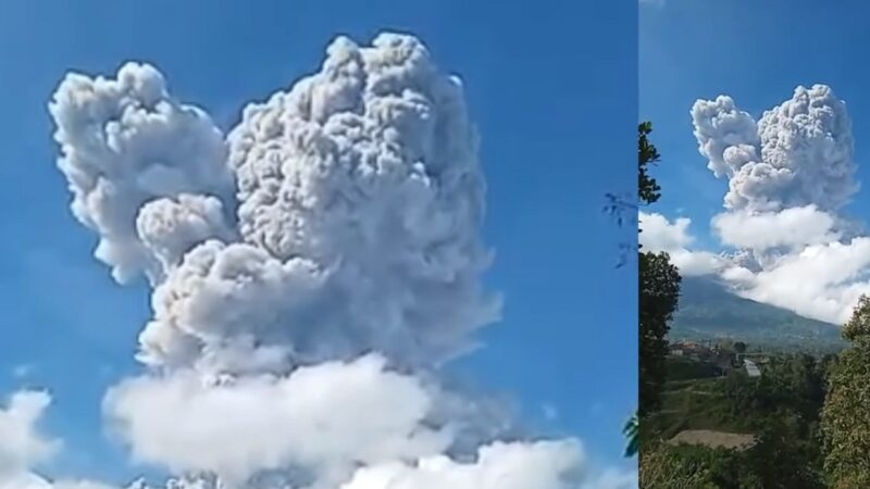 印尼默拉皮火山喷发 火山灰直窜6,000米高空