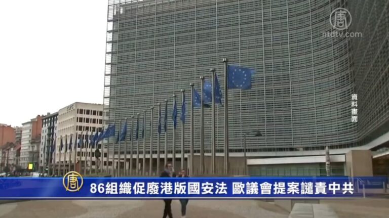 86組織促廢港版國安法 歐議會提案譴責中共