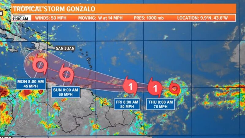 热带风暴朝加勒比海移动 或成为大西洋今年首个飓风