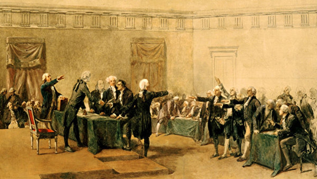第二屆大陸會議簽署美國獨立宣言。這幅油畫繪於1783年。(公有領域)