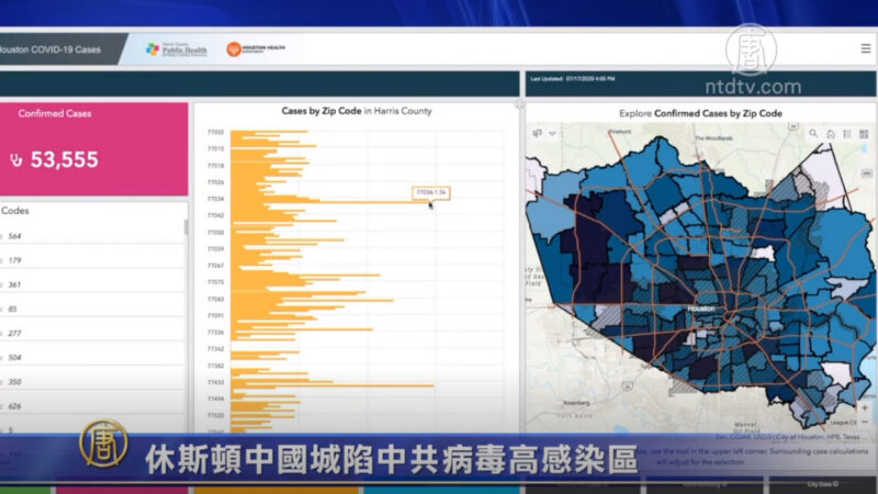 休斯顿中国城陷中共病毒高感染区