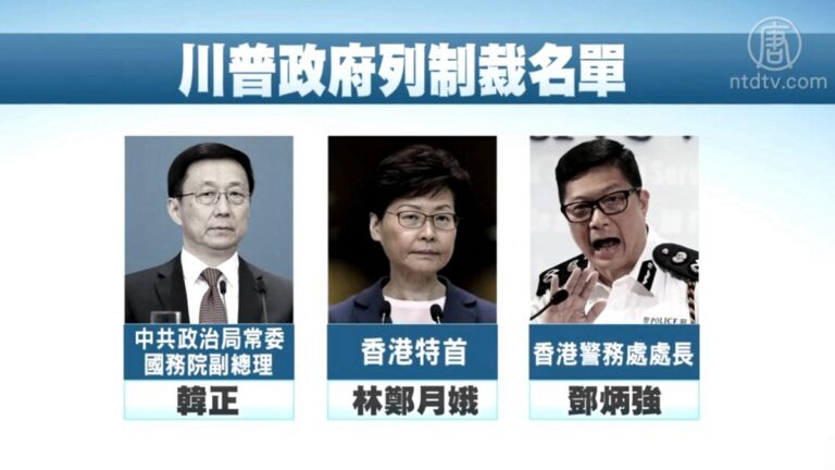 美制裁名單 傳韓正林鄭鄧炳強上榜