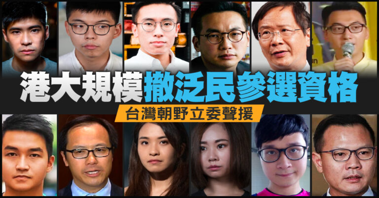 港大規模撤泛民參選資格  台灣朝野立委聲援