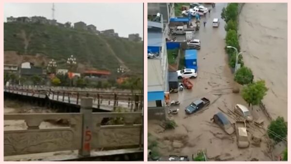 甘肃文县遭暴雨泥石流袭击 居民哭喊：快跑！(视频)