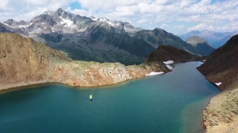 海拔最高 風翼衝浪者挑戰奧地利高山湖