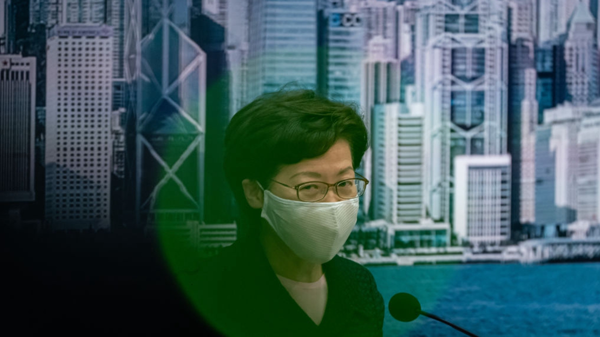香港特首林鄭月娥等11名中港官員受到美國制裁。(Anthony Kwan/Getty Images)