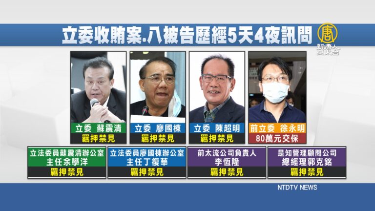 台國會議員涉賄8被告訊問5天4夜 僅徐永明交保
