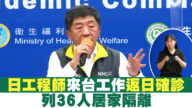 日工程师来台工作返日确诊 列36人居家隔离