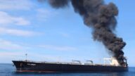 疑鍋爐爆炸 載約200萬桶石油油輪斯里蘭卡外海火災