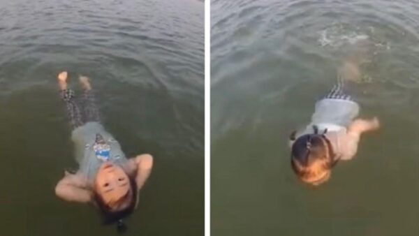 美人鱼转生？湖南2岁女童10分钟游200米(视频)