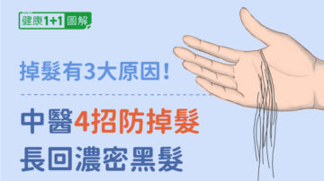 掉髮原因有3種！中醫4招防掉髮 長回濃密黑髮(圖)