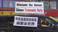 中共嚴重滲透紐約華埠 法輪功車隊遊行展示真相