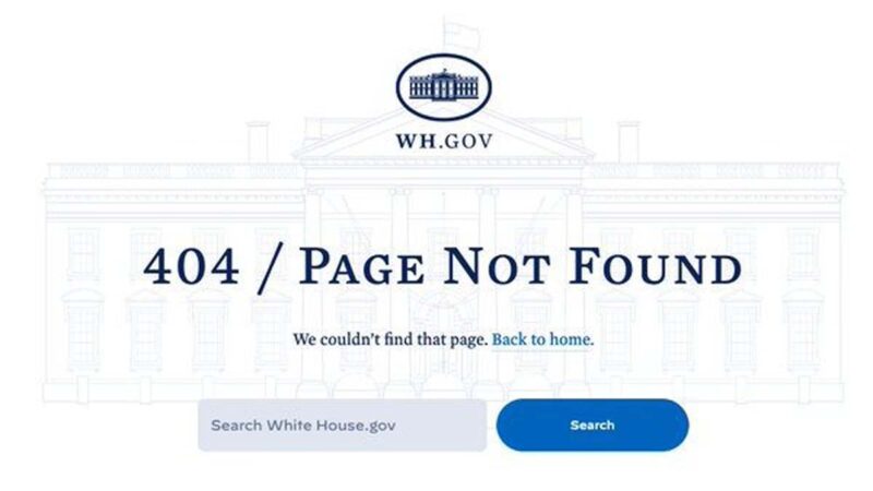 拜登撤下白宫网站的1776委员会网页