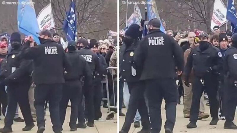 視頻：國會警察「放」示威者進入大廈
