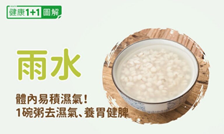 雨水節氣體內易積濕氣！1碗粥去濕、養脾胃