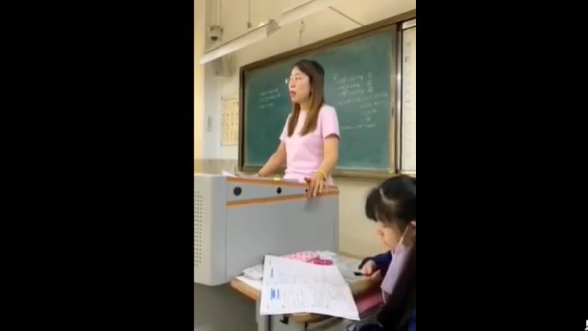 中國天津市鹹水沽二中教師肖彩紅。(視頻截圖)