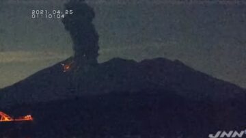 日本櫻島火山爆炸性噴發 火山碎屑流約1.8公裡