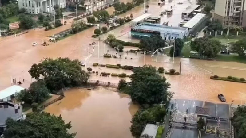 中國南方暴雨成災 廣東江西多城市「看海」(多視頻)