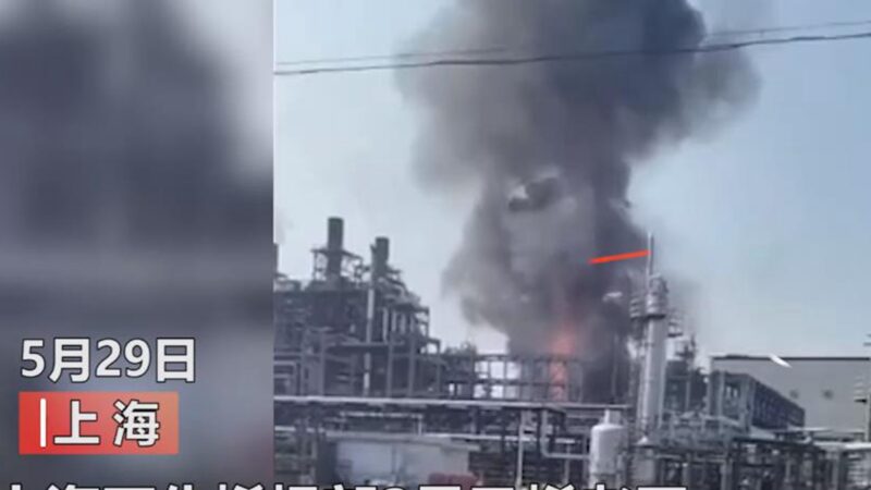上海石油化工厂爆炸 火焰窜数十米高14伤(视频)