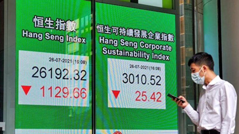 「雙減」文件出台 香港股災狂瀉1129點