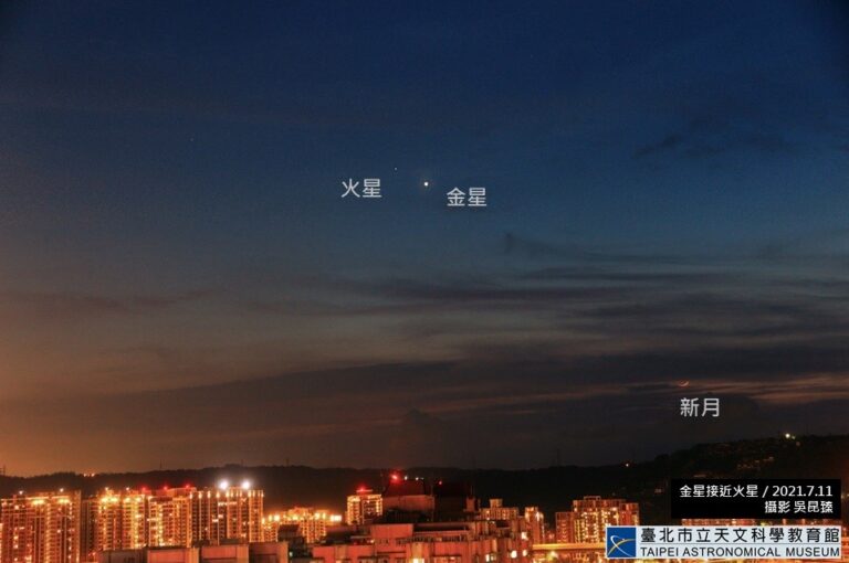 火星合金星 今天日落朝西低空看 戰神與愛神相依出現