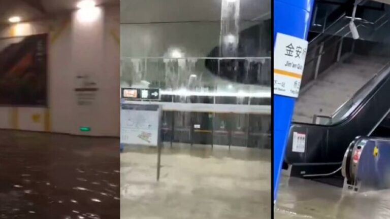 北京大暴雨 地鐵被淹百餘航班取消 連發多預警