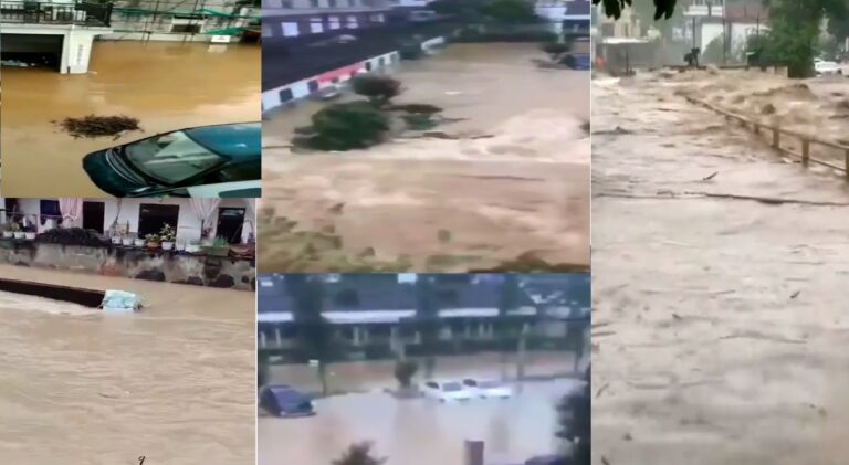 颱風未登陸 浙江多地洪水滾滾 房被淹人被沖走