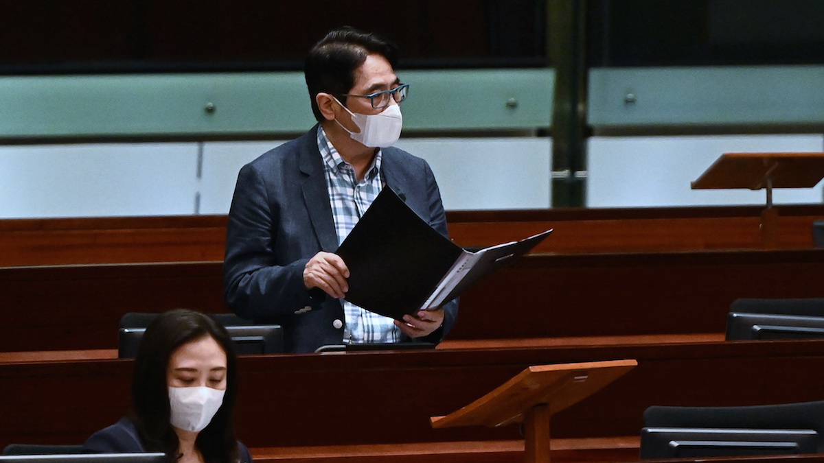 7月7日香港立法會內會議情況。(宋碧龍/大紀元)