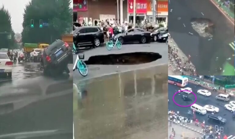 瀋陽皇姑區路面塌陷 一輛汽車墜坑(視頻)