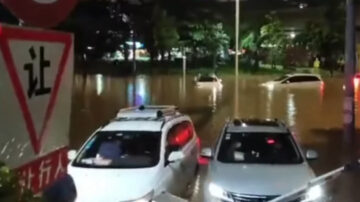 轻台卢碧登陆广东汕头 深圳暴雨积水阻交通