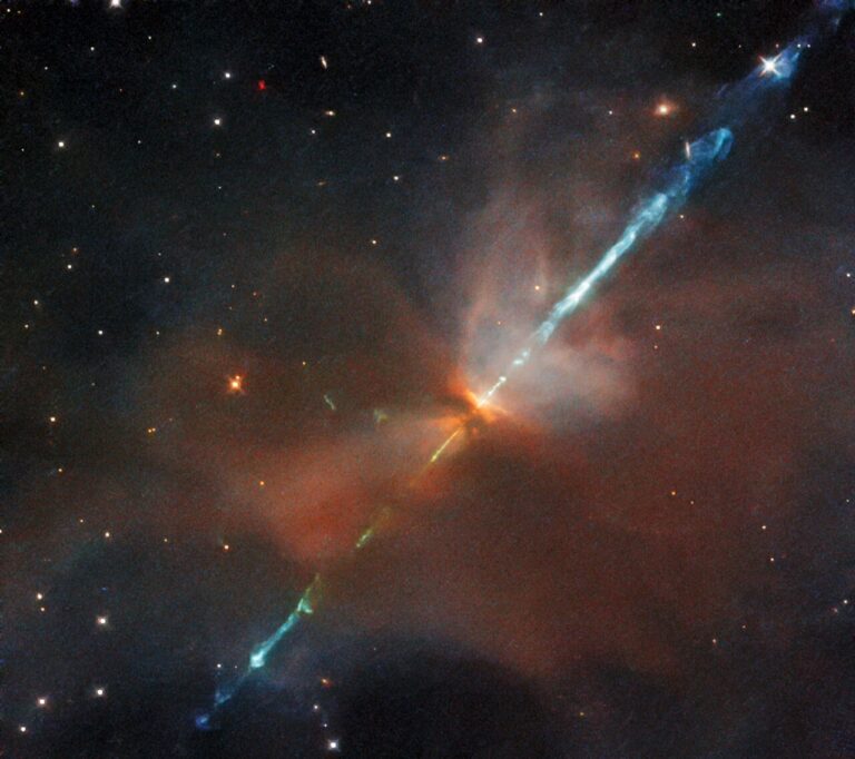 宇宙罕見美景 猶如藍色光箭射穿恆星