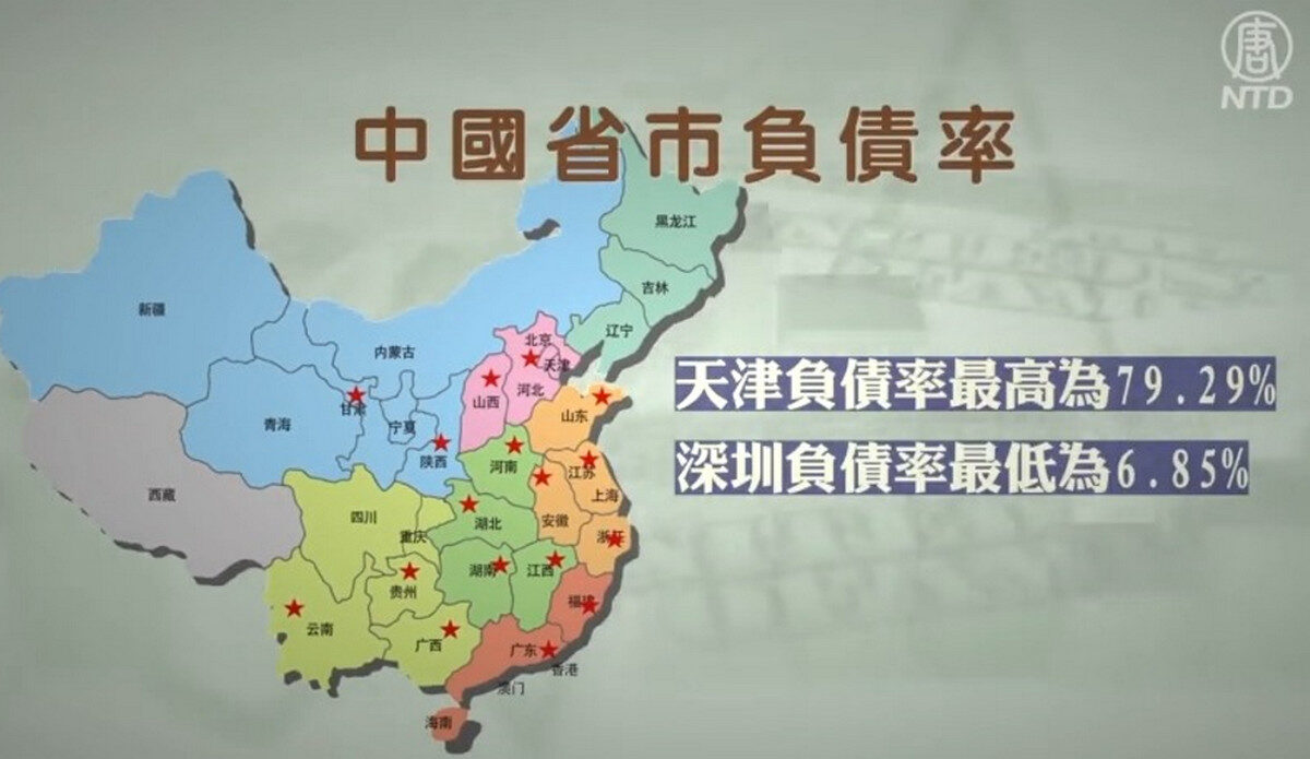 【禁闻】财政破产 中国10余城债务率达500%