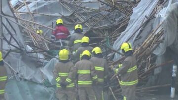 【短讯】香港3号风球加暴雨 巨型棚架倒塌 一人死亡