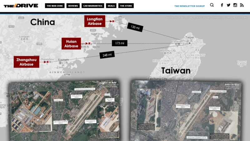 动作频频 福建3个中共空军基地扩建卫星图曝光