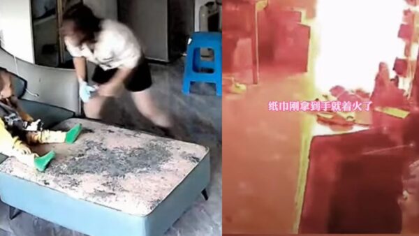 廣東1歲童哭鬧救媽一命 剛出廚房煤氣爆炸（視頻）