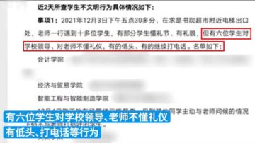 湖南大学生未向校领导问好遭通报批评 引发热议