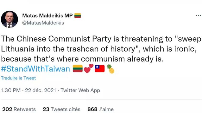立陶宛議員回嗆北京：共產主義已進垃圾堆