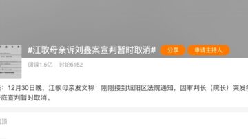 江歌母亲起诉刘鑫案宣判突然取消 大陆网络热议