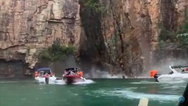 巴西高耸峭壁崩落砸中游艇 至少7死3失踪
