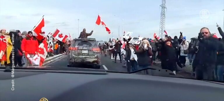 抗議強制令 加國「自由車隊」抵達多倫多