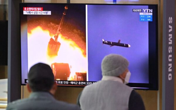 韓國軍方消息：朝鮮向東發射兩枚巡弋飛彈