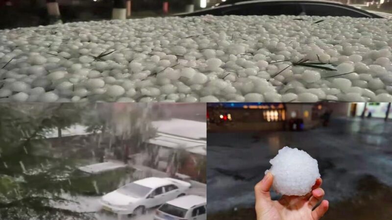 罕见！贵州冬季突降冰雹 大如汤圆（视频）
