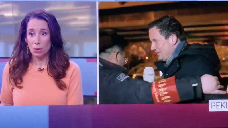 荷蘭記者直播冬奧 被「紅袖章」粗暴推走
