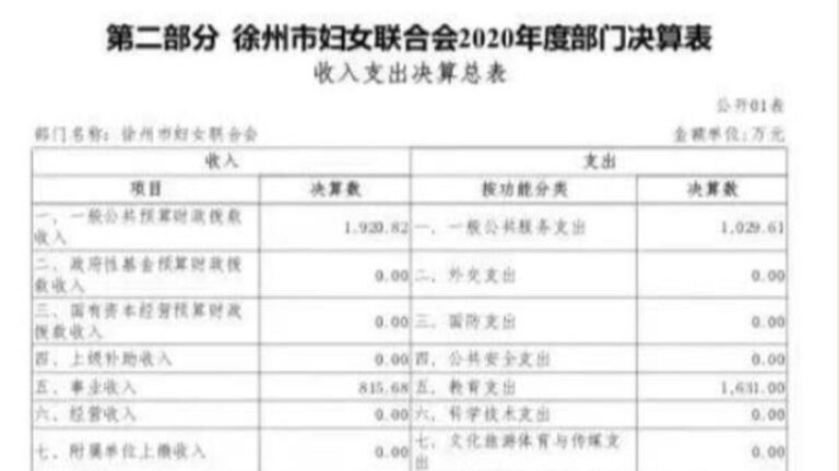 一年花費三千萬！徐州婦聯決算報告引眾怒