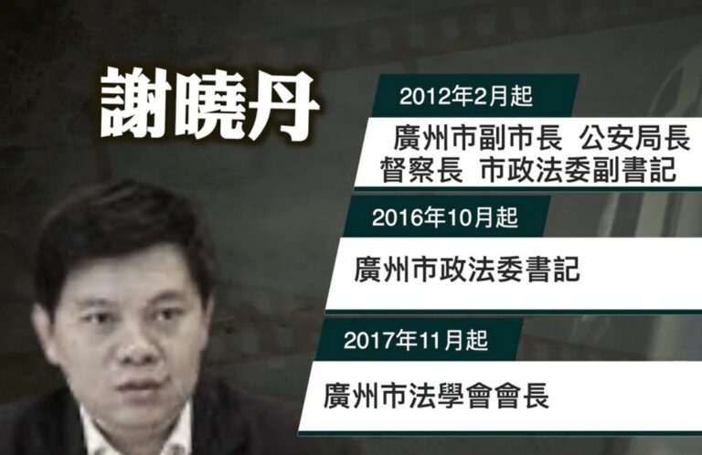 【落馬官員】廣州市原政法委書記謝曉丹被查 曾迫害法輪功