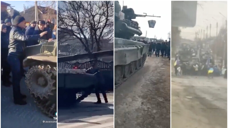 肉身挡坦克 乌克兰到处都是“坦克人”（视频）