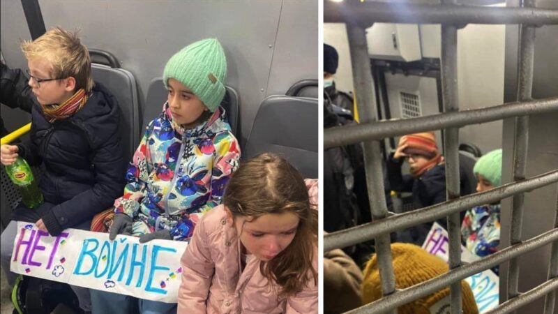 俄孩童為和平獻花 全遭警方帶走拘留