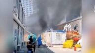 衝上熱搜 上海世博方艙附近起火濃烟滾滾