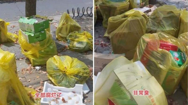 上海有小区半解封 居民曝光路边大量果蔬腐烂