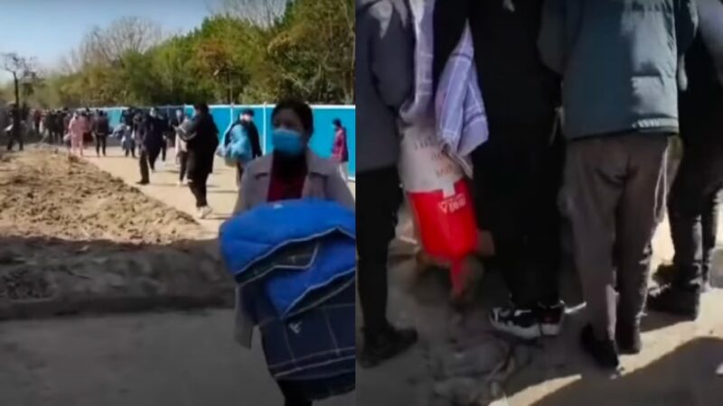 视频：上海方舱无人管 物资靠抢 如难民营